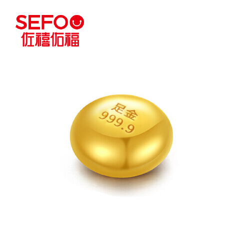 【顺丰速发】佐禧佑福 足金999.9黄金小金豆1g 金疙瘩投资收藏 金豆1g